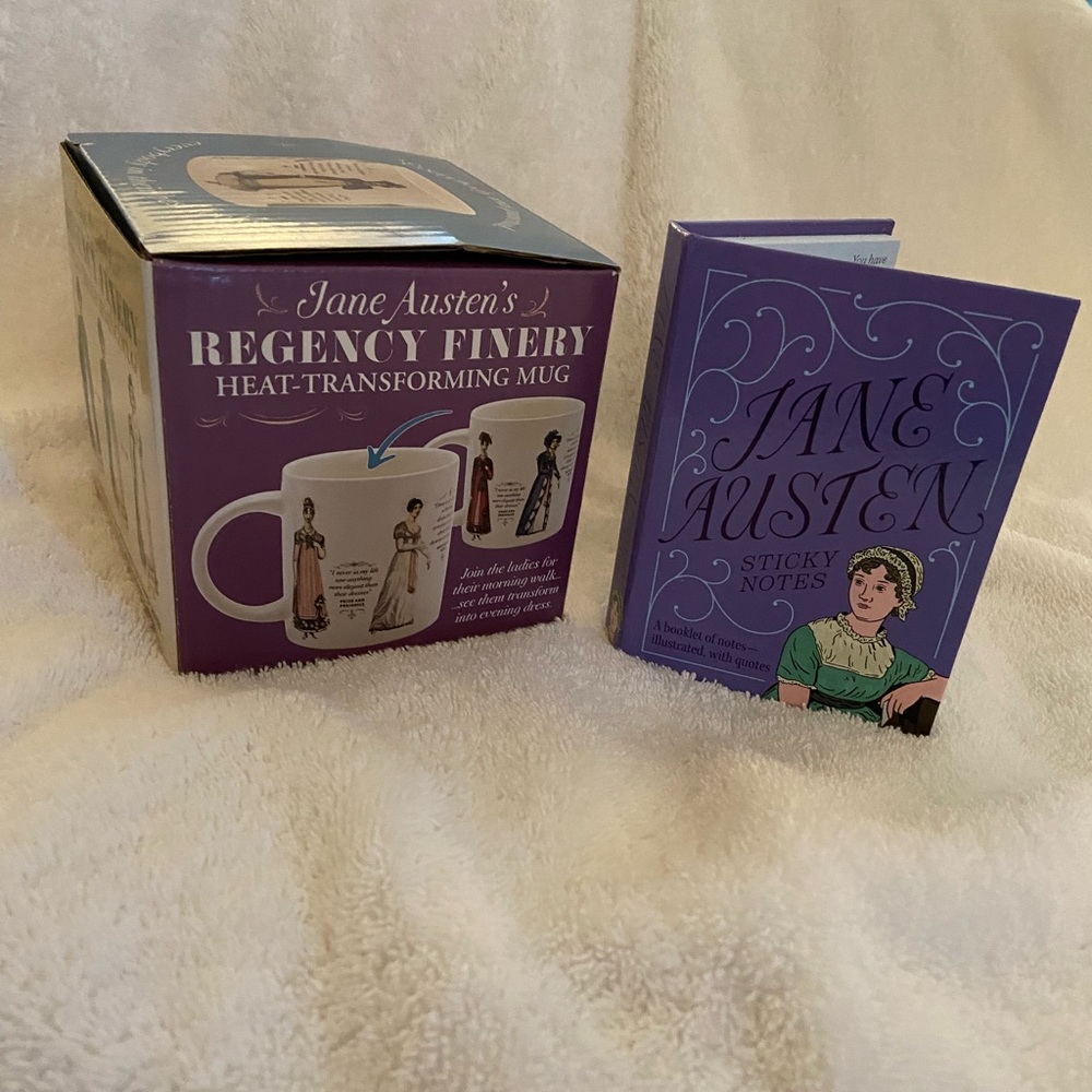 Jane Austin mug and sticky note set NEW